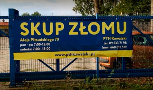 PTH Kowalski Zbigniew Prokopczuk оdbiór złomu